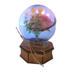 Aranjament floral cu Luminite si Muzicuta, Multicolor, 15 cm, MM9868D