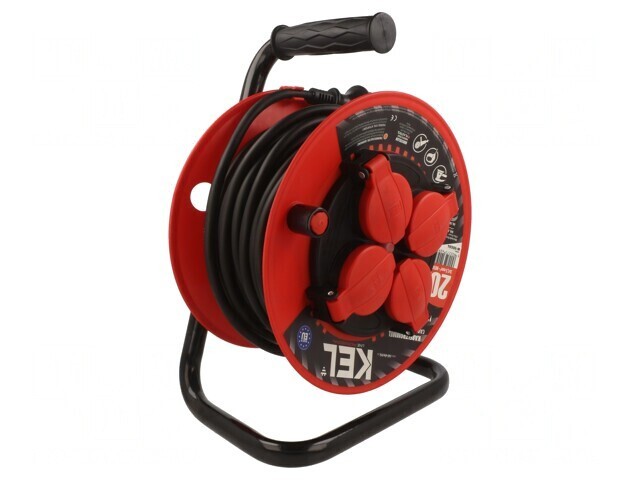 Prelungitor Alimentare Bobinat 4 Prize Negru 3x1,5mm2