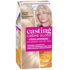 Vopsea de par semi-permanenta fara amoniac Casting Creme Gloss 1021 Blond Deschis, 180ml, L&#039;Oreal Paris