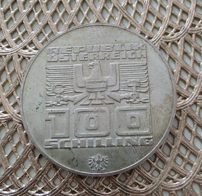 Austria - 100 Schilling 1976 - Argint