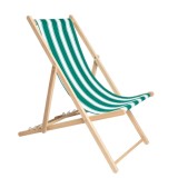 Scaun camping, pliant, structura lemn, verde + alb, 132 x 56 cm