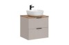Set Masca Baie + Lavoar Adel Bej 60cm - Mobilier Baie cu Inchidere Soft Close - Transport Gratuit