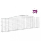 Cumpara ieftin Cosuri gabion arcuite 8 buc, 400x30x100/120 cm fier galvanizat