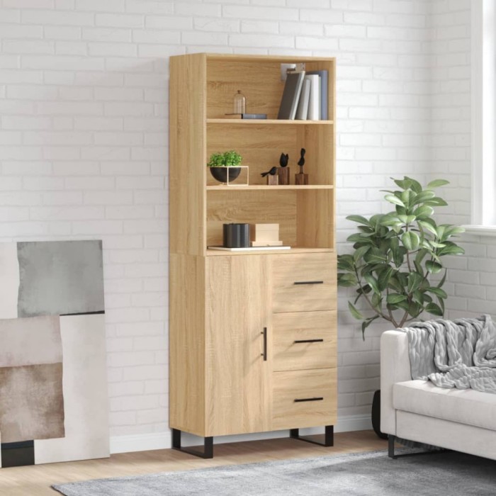 vidaXL Dulap &icirc;nalt, stejar sonoma, 69,5x34x180 cm, lemn compozit 3189472