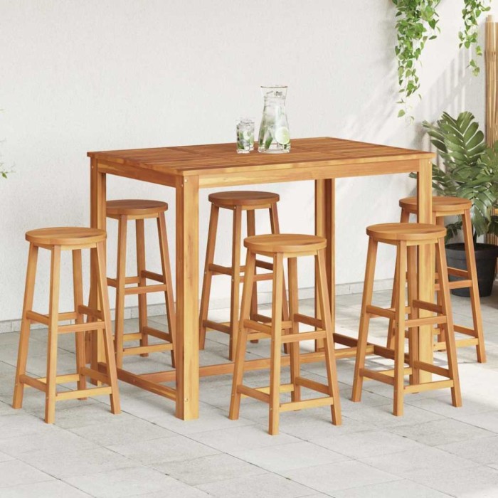 Taburete de bar, 6 buc., lemn masiv de acacia