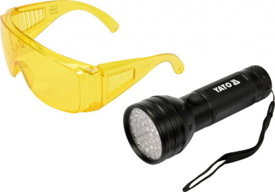 Kit lanterna led UV si ochelari de protectie YATO foto