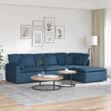 VidaXL Canapea modulară cu taburet și perne, material textil, albastru