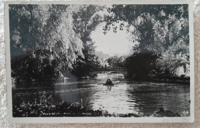 Carte postala, Bucuresti, parcul Cismigiu, 1939