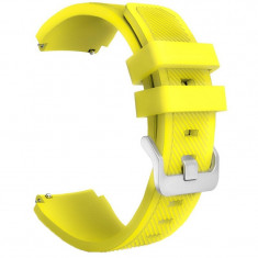 Curea silicon, compatibila Huawei Watch GT 2e, telescoape Quick Release, 22mm, Yellow foto