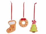 Set 3 ornamente brad Craciun polirasina ceramica cm 4,5 x 2 x 7 H