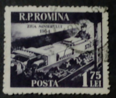 ROMANIA 1954 LP 365 ziua minerului 1v. ?TAMPILAT foto