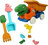 Set pentru nisip-Camion Dinozaur cu 7 accesorii,plastic,31x17x18 cm
