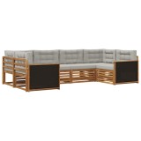 vidaXL Set de canapele de exterior 6 pcs Natural și gri deschis 3383764