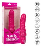 Vibrator Flexibil cu Sclipici Lady Boner CalExotics, Glitter Roz, 10 Vibratii