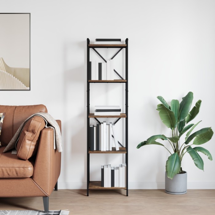 vidaXL Bibliotecă Stejar afumat 40 x 30 x 153 cm Lemn compozit