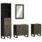vidaXL Set de mobilier de baie 4 piese din lemn masiv de mango negru 3310002