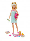 Set Papusa Barbie cu catel si accesorii incluse-O zi relaxanta, Mattel