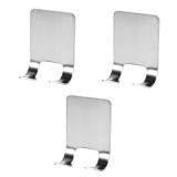 Cumpara ieftin Set 3 suporti universali de perete, din inox, 6x4.5cm - Argintiu