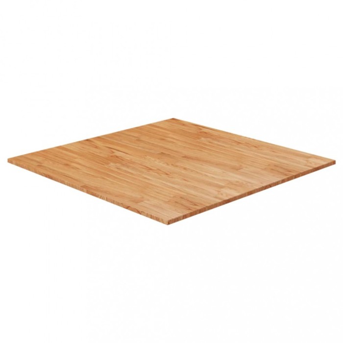 vidaXL Blat masă pătrat maro deschis 90x90x2,5cm lemn stejar tratat