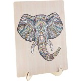 Puzzle Lemn Elefant, 137 piese, 30x22.5 cm Grafix GR400072