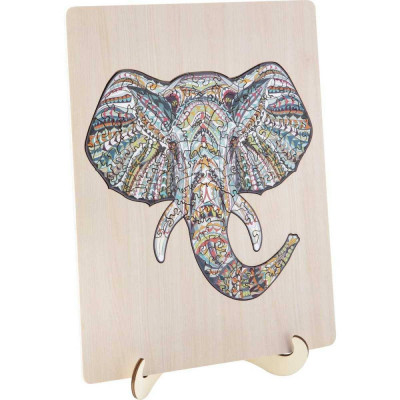 Puzzle Lemn Elefant, 137 piese, 30x22.5 cm Grafix GR400072 foto