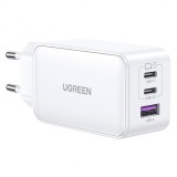 INCARCATOR retea Ugreen, &quot;CD244&quot; Quick Charge 65W GaN, 2 x USB Type-C, 1 x USB, alb &quot;15334&quot; (timbru verde 0.18 lei) - 6941876213344