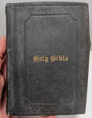 Pocket Bible , Biblia / Biblie buzunar, 1877, engleza, coperta piele foto