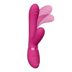Vibrator Tani Triple Action Vibrating, Finger Motion, Pulse Wave, Silicon Roz 21.5 cm