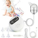 Cumpara ieftin Aspirator nazal electric pentru bebelusi, cu 4 capete din silicon, melodie si lumina de noapte