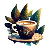 Cumpara ieftin Sticker decorativ, Ceasa De Cafea, Verde, 60 cm, 10234ST