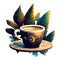 Sticker decorativ, Ceasa De Cafea, Verde, 60 cm, 10234ST