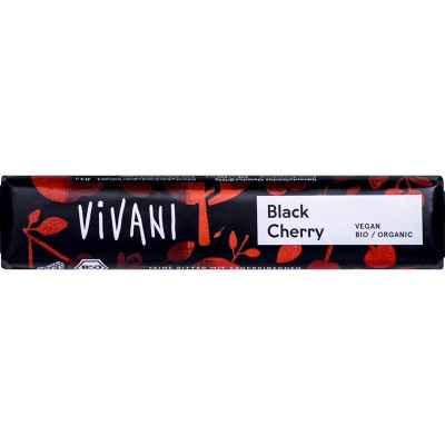 Baton de Ciocolata Amaruie cu Visine Vegan Bio 35 grame Vivani foto