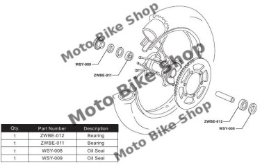 MBS Kit rulmenti +semeringuri roata spate YZ125/ YZ250/ YZ250F/ YZ450F, Cod Produs: PWRWKY08421VP foto