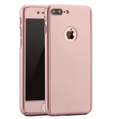 Husa Apple iPhone 7 Plus Flippy Full Cover 360 Auriu Folie de protectie foto