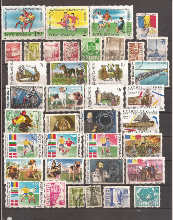 L5 , Lot 50 de timbre diferite Romanesti , stampilate