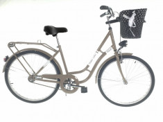 Bicicleta dama Kands&amp;reg; Retro 1 viteze Roata 26&amp;quot; 155-180 cm inaltime, Maro cafeniu foto