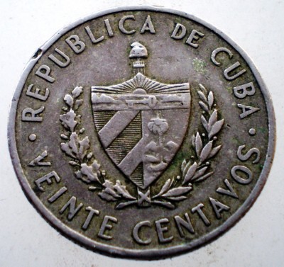 2.274 CUBA JOSE MARTI 20 CENTAVOS 1962 foto