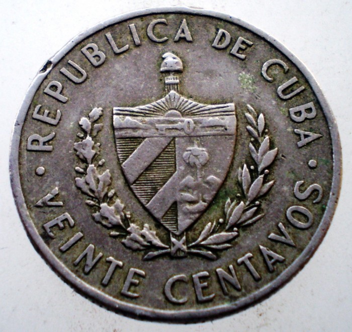 2.274 CUBA JOSE MARTI 20 CENTAVOS 1962