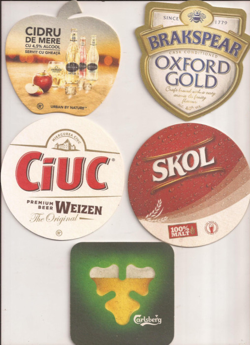 N17 - Lot 10 bucati diferite - suport pentru bere din carton / coaster