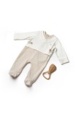 Salopeta eleganta TeddyBear, BabyCosy, 100% bumbac organic (Marime: 3-6 Luni)