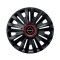 Set 4 Capace Roti pentru Nissan Nou, model Royal Black Cu Inel Rosu, R15, NISSAN