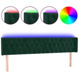 Cumpara ieftin Tablie de pat cu LED, verde inchis, 183x16x78/88 cm, catifea