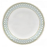 Set 6 Farfurii Intinse Green Opal Alb cu Model Verde 26cm CNN63069