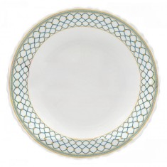 Set 6 Farfurii Desert Selina Green Opal Alb cu Model Verde 19cm DNC63066 foto