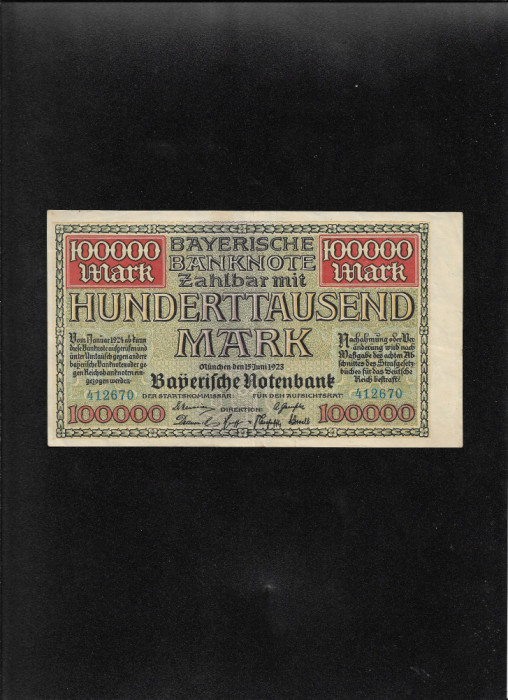 Rar! Germania 100000 mark marci 1923 Munchen seria412670