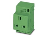 Conector alimentare AC mamă, 3 pini, 13A, pentru șină DIN