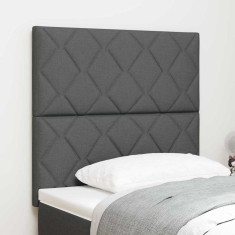 vidaXL Tăblie cap cu lumini cu bandă LED Ajustabil Gri 100 cm țesătură 3338502