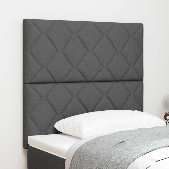 vidaXL Tăblie cap cu lumini cu bandă LED Ajustabil Gri 100 cm țesătură 3338502