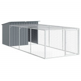 Cumpara ieftin Cusca pentru caini cu imprejmuire, antracit, 153x396x110 cm, otel galvanizat