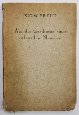 AUS DER GESCHICHTE EINER INFANTILEN NEUROSE von SIGMUND FREUD , 1924 foto